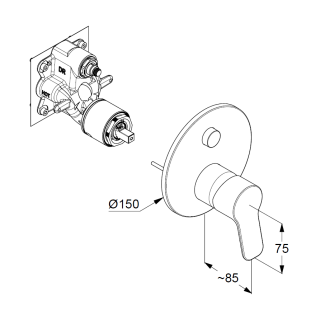Смеситель для ванны Kludi Pure&Easy 377590565 хром