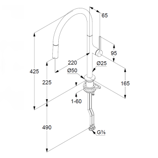 Смеситель для кухни Kludi Reef 508510575 хром