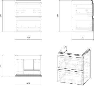 Тумба для комплекта Cersanit Moduo 50  SB-SZ-MOD-MO50/Wh