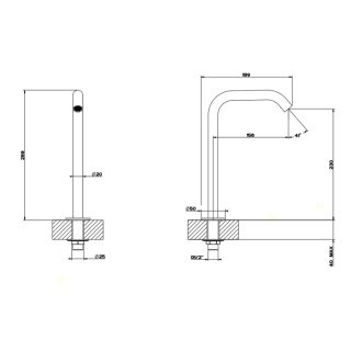 Излив для раковины Gessi Flessa 54093.239 отдельностоящий брашированная сталь