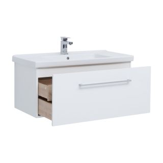 Тумба подвесная Dreja.Rus BIG INN 100 под умывальник Гармония 100, белый глянец