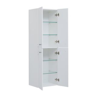 Пенал Dreja.Rus 50, 4 дверки, стеклянные полки, белый глянец