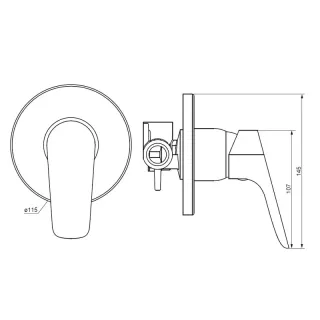 Смеситель для ванны и душа Damixa Jupiter 777500001 хром