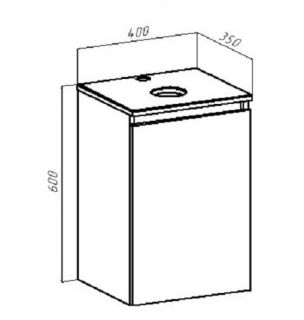 Тумба под раковину Runo  крафт дуб Бари 40 (00-00001372)
