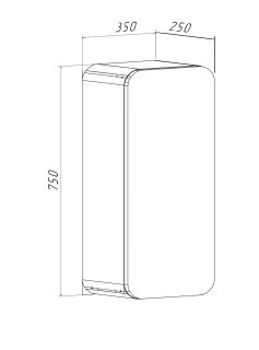 Шкаф навесной Runo Ницца 35 белый правый (00-00002125)