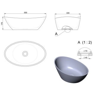 Раковина Holbi Europe 55см белый матовый 1.02.005.11.1
