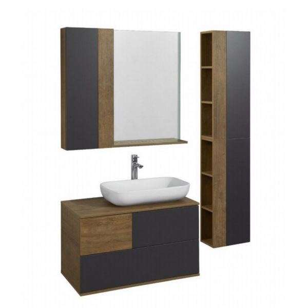 Шкаф Акватон Терра 35см дуб кантри/антрацит 1A247503TEKA0