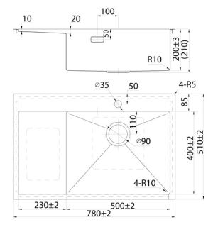 Кухонная мойка IDDIS Haze HAZ78SRi77 правая 78см сталь