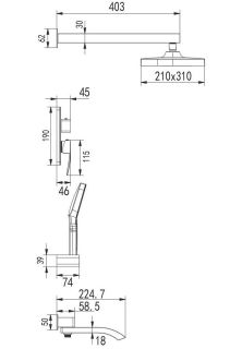 Душевая система Rose R1535F белый/хром