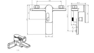 Смеситель для ванны Black&White 9101GM серый