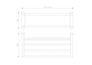 Полка для полотенец  Wonzon & Woghand Graffity WW-9381 тёмный графит