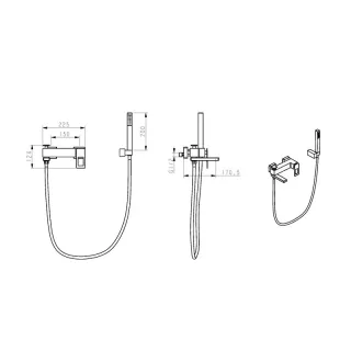 Смеситель для ванны Boheme Q 143-CRG.2 хром/золото
