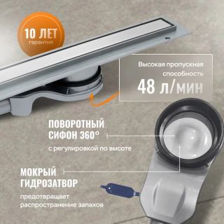 Душевой лоток CK DRAIN 1105-00155 55 см хром