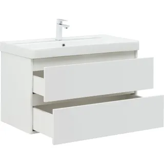 Тумба под раковину Aquanet Вега 316683 90 см белый глянец