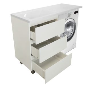 Напольная тумба под раковину Эстет Dallas Luxe ФР-00001921 Л/П 120см три ящика белый