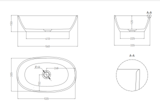 Накладная раковина Salini Sofia S-Stone 1101206SMRF 56см RAL полностью
