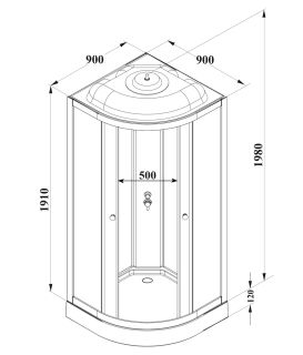 Душевая кабина Parly Bianco EB931 90x90см