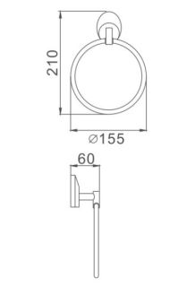 Полотенцедержатель Haiba HB1604 хром