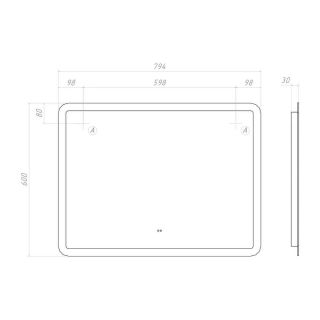Зеркало с подсветкой Vigo Wing Classic 176 80 см