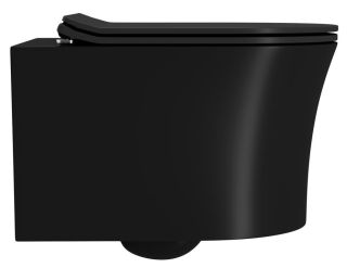 Подвесной унитаз Point Вега PN41711BM безободковый чёрный матовый