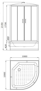 Душевая кабина Parly Classic 100x100см EC1021
