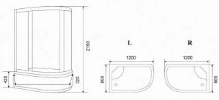 Душевая кабина Parly Classic 80x120см EC1221R