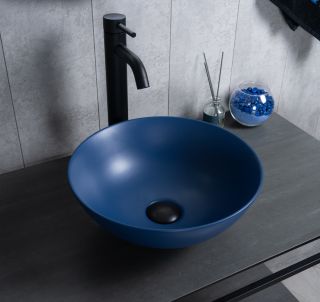 Раковина Gid 9081bum 53401 накладная синяя матовая 36x36x14