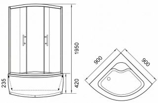 Душевой уголок Parly ZF90 с поддоном 90x90см белый