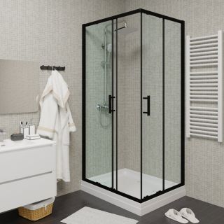 Душевой уголок Parly ZQ121B с поддоном 120x80см чёрный