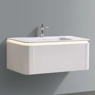 Тумба с раковиной Black&White Universe 9251000 100 см молочный белый матовый