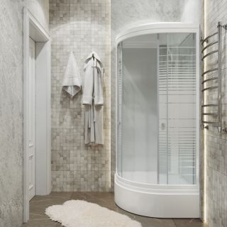 Душевая кабина Triton Стандарт-Полосы Щ0000061824 100x100 см профиль белый стекло с узором