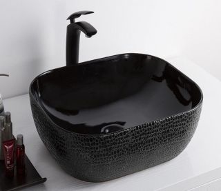 Раковина CeramaLux  D1302H004  черная 50 см