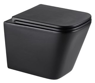 Подвесной унитаз Lemark Florex 9612002 безободковый с сиденьем микролифт чёрный матовый