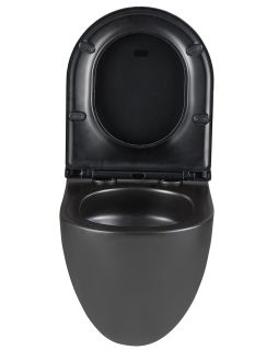 Подвесной унитаз Lemark Glazer 9612004 безободковый с сиденьем микролифт чёрный матовый