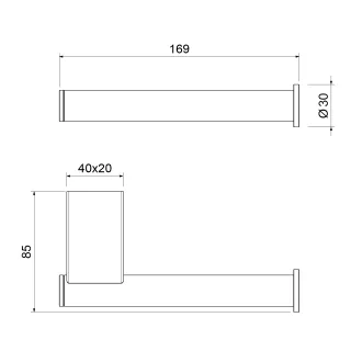 Бумагодержатель Timo Luiro 18541/03 чёрный матовый