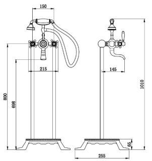 Напольный смеситель для ванны Boch Mann Vico B BM9654 чёрный