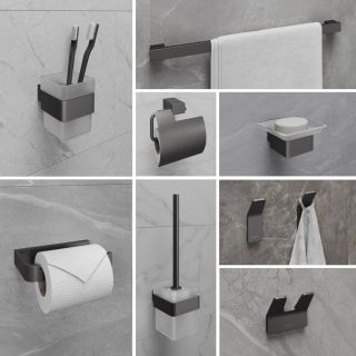 Мыльница Lemark Smooth Line 9746018 с держателем графит