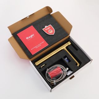 Высокий смеситель для раковины Raglo R20.15.03 золотой сатин
