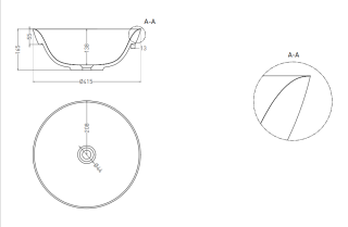Полувстраиваемая раковина Salini Marea 03 S-Stone 1802203M 42см белый матовый