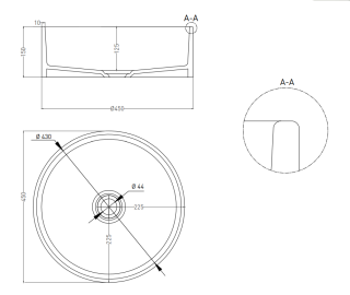 Накладная раковина Salini Armonia 02 S-Stone 130112SM 45см белый матовый