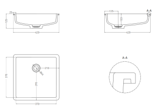 Встраиваемая раковина Salini Marea 07 S-Stone 1802207M 42см белый матовый
