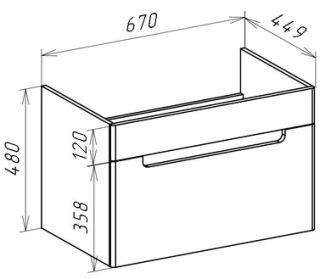 Тумба под раковину Bellezza Грейс 70см скала серая 00000011185