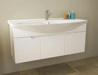 Dreja Тумба Laguna 120, белый лак, 3 ящ