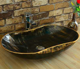 Раковина  CeramaLux 7097 коричневая 66 см