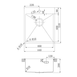 Кухонная мойка Lemark Janga 440 9937101 сталь