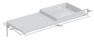 Раковина над стиральной машиной СанТа Юпитер 900136 правая 130см белый