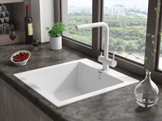Смеситель для кухни Paulmark Skalen Sk213020-431 белый матовый