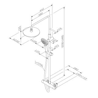 Душевая стойка с термостатом Am.Pm Like F0780422 чёрный