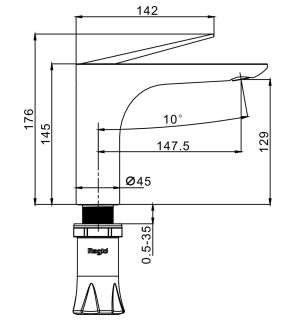 Смеситель для раковины Raglo R21.10.03 золотой сатин