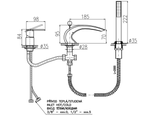 Смеситель на борт ванны Rav Slezak Loira LR572.5S хром